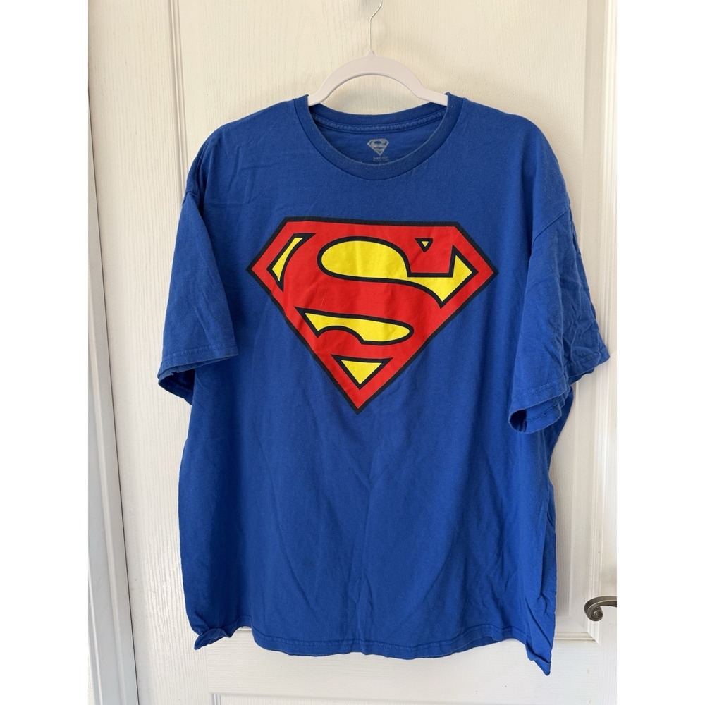 Superman Blue Superman Logo T-Shirt‎ Men's Size XXL